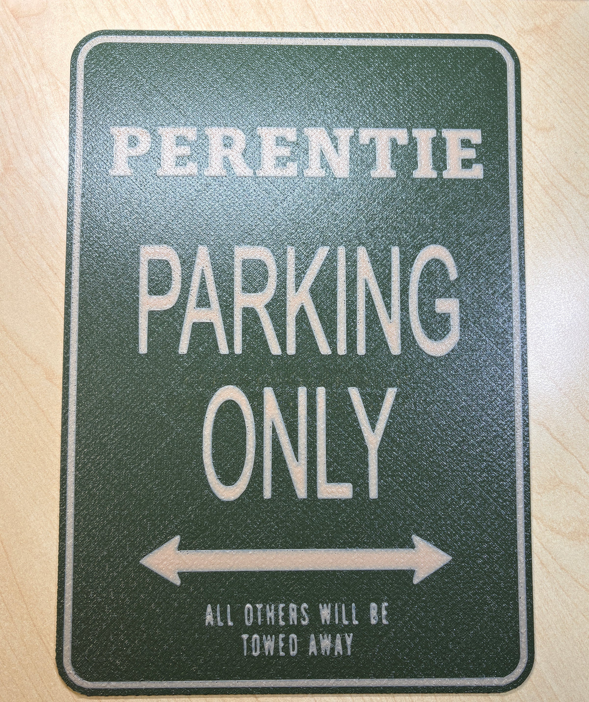 Land Rover Perentie Exclusive Parking Sign