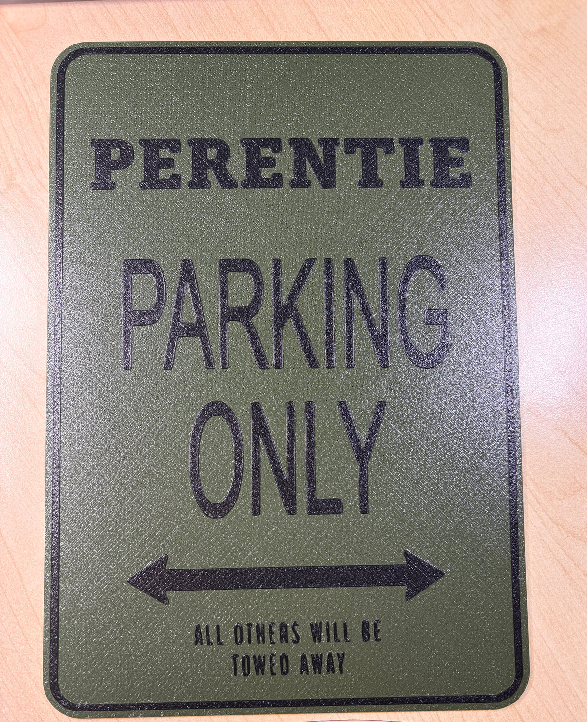 Land Rover Perentie Exclusive Parking Sign