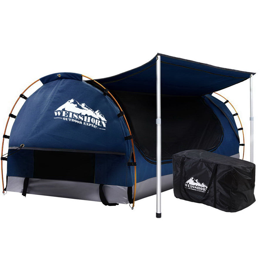 Weisshorn Double Canvas Swag Free Standing Dome Blue