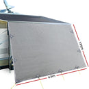 4.9M Caravan Privacy Screens 1.95m Roll Out Awning End Wall Side Sun Shade