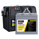 Giantz 75Ah Deep Cycle Battery & Battery Box 12V AGM Marine Sealed for Caravan, 4WD or Camping