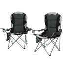 Weisshorn 2X Folding Camping Chairs - Folding Arm Chair - Grey