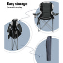 Weisshorn 2X Folding Camping Chairs - Folding Arm Chair - Grey