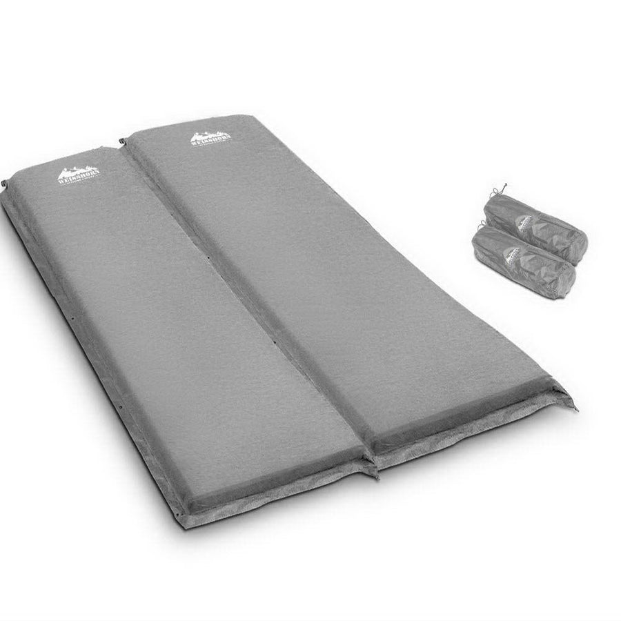 Weisshorn Double Self Inflating Mattress - Grey Joinable 10cm Thick