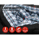 Weisshorn Adult Sleeping Bag Double Comfort level 5°C ( -10°C to+15°C ) - Grey