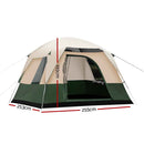 Weisshorn Family Camping 4 Person Tent - Green