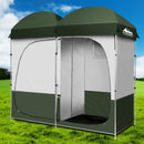 Weisshorn Double Camping Shower, Toilet Tent or Outdoor Portable Change Room - Green