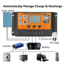 100A MPPT Solar Power Panel Regulator Charge LCD Controller 12V/24V