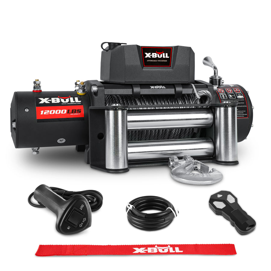 X-BULL Electric Winch 12000LBS/5454KGS Steel Cable 12V Wireless Remote