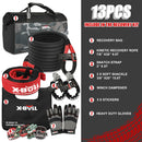 X-BULL Recovery Kit 4X4 Off-Road Kinetic Rope Snatch Strap Winch Damper 4WD13PCS