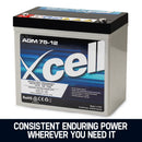 X-CELL AGM Battery 12V 75Ah Camping or Marine