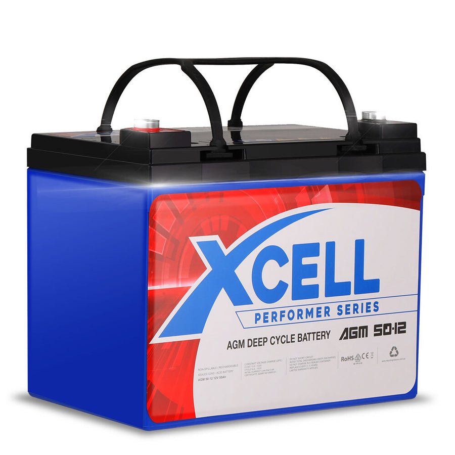 X-Cell 50Ah AGM Battery Deep Cycle 12v Small Camping Applications