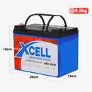 X-Cell 50Ah AGM Battery Deep Cycle 12v Small Camping Applications