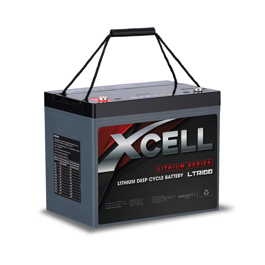 X-CELL 100Ah 12v Lithium Battery LiFePO4 Iron Phosphate Deep Cycle Camping 4WD Battery