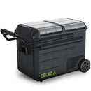 Gecko 55L Dual Zone Portable Fridge Freezer with onboard Lithium Battery, 12V/24V/240V, with 2 Doors, Wheels, for Camping