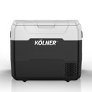 Kolner 50l Fridge/Freezer12/24/240v With Trolley - Black