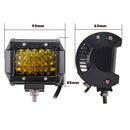 Amber 2 x 4 inch Spot LED Work Light Bar Philips Quad Row