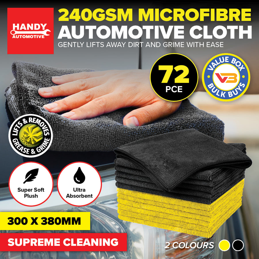 72PCE Handy Automotive Microfiber Cloth Streak Free 30 x 38cm